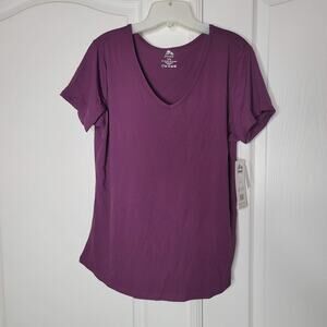 RBX purple Large Athletic Wear TShirt Tee top Workout Short Sleeve VNeck NEW